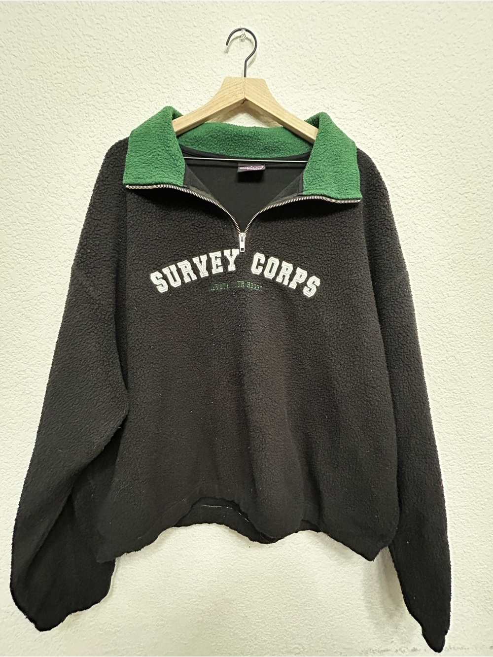 Sayonara Street Attack on Titan Survey Corp Sherpa Fleece Jacket 3XL Eren Yeager